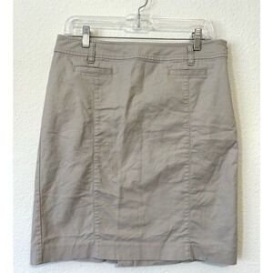 Ann Taylor Khaki Tan Pencil Skirt Petite Size 10 Classic‎ Professional Workwear